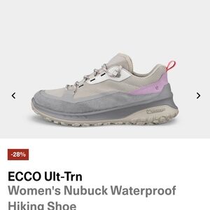 ECCO Women's Nubuck Waterproof Hiking Shoe - Gray and Purple
